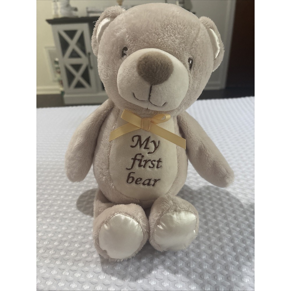 KellyBaby  My First Bear Rattle Toy Classic 14" Oatmeal Color Soft Plush